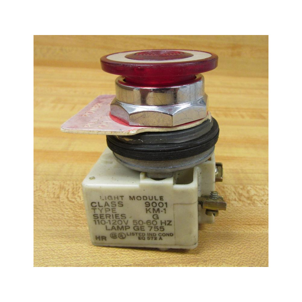 Square D Schneider 9001-KR9P1R Red Button 9001KR9P1R WLegend Plate - Used