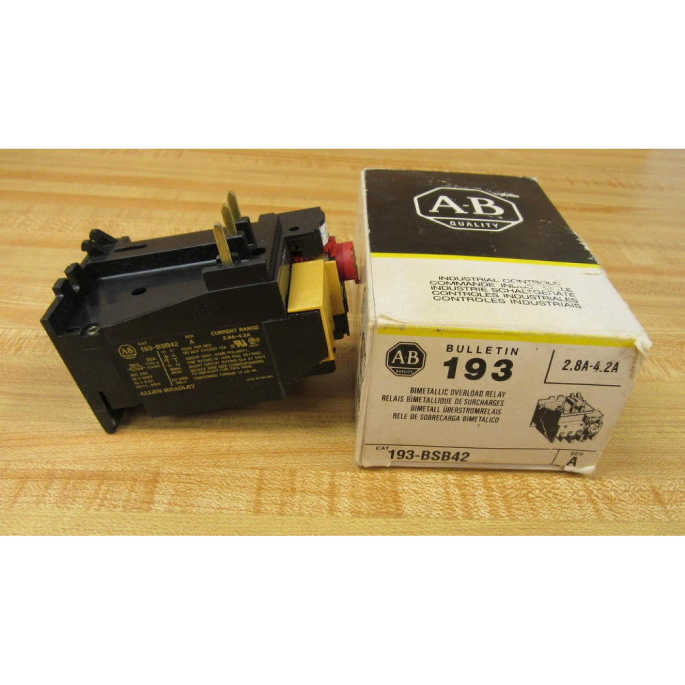 Allen Bradley 193-BSB-42 Overload Relay 193BSB42 Series A
