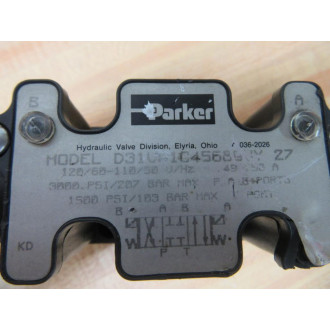 Parker D31VW1C45689VY Valve D31VW1C45689VY 27 WO Coils - Used