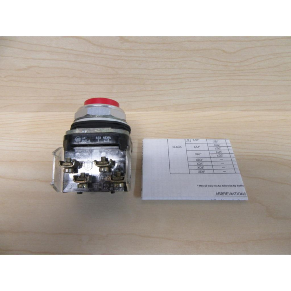 Allen Bradley 800T-B Pushbutton 800TB Red w800T-XA - New No Box