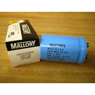 Mallory CG332U050V3C Capacitor 3300MFD 50VDC