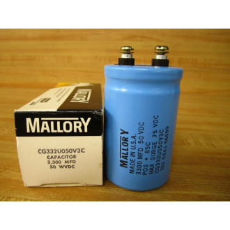 Mallory CG332U050V3C Capacitor 3300MFD 50VDC
