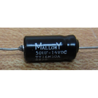 Mallory TT16M50A Capacitor 50 UF-16 VDC (Pack of 6) - New No Box