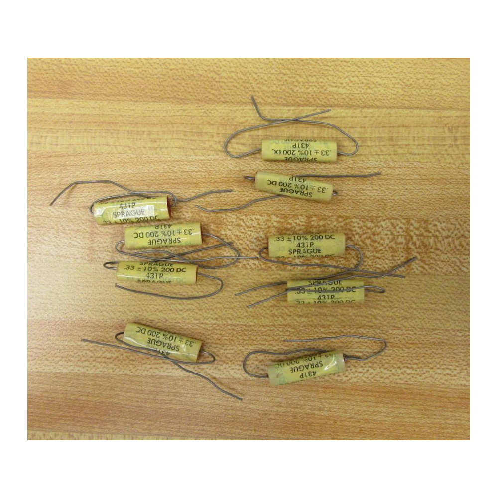 Sprague 431P Capacitor .33 ± 10% 200DC (Pack of 9) - New No Box