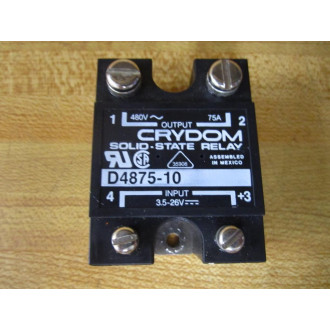 Crydom D4875-10 Solid State Relay D487510 3.5-26VDC Input - Used