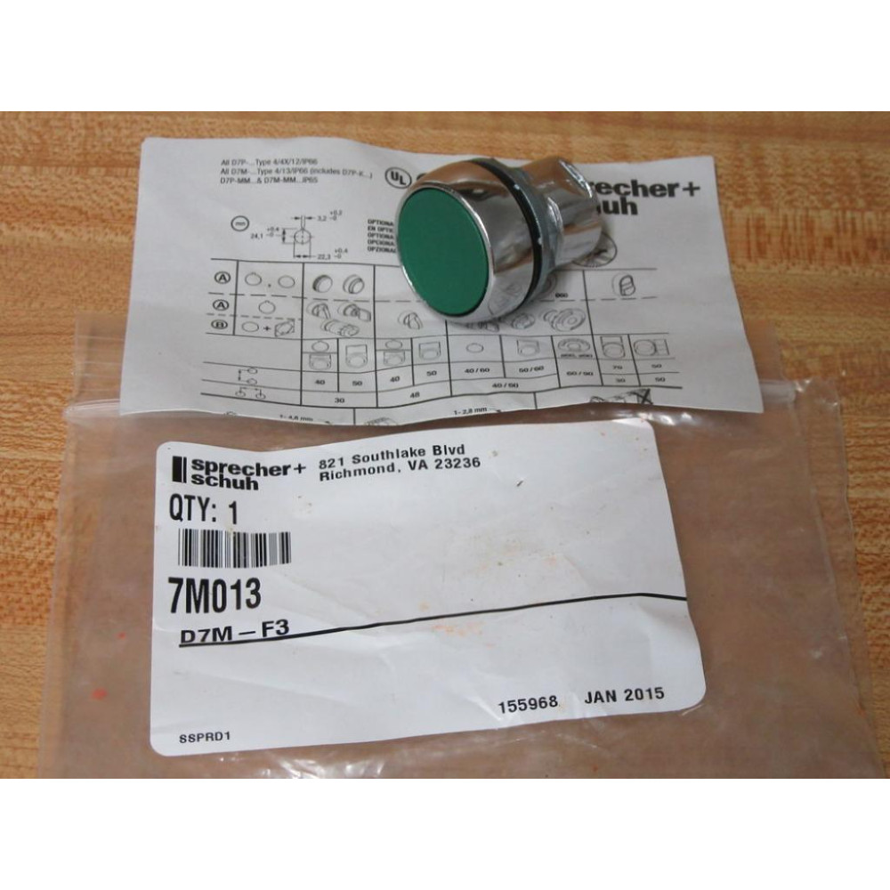 Sprecher+Schuh D7M-F3 Push Button D7MF3