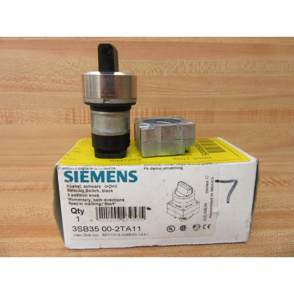Siemens 3SB3500-2TA11 Selector Switch 3SB35002TA11