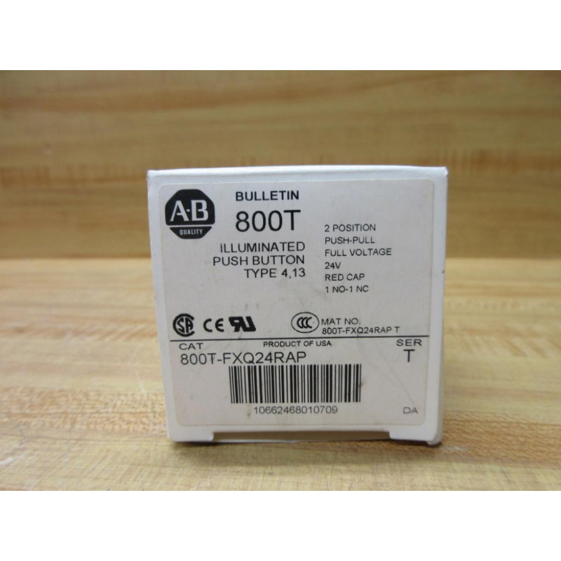 Allen Bradley 800T-FXQ24RAP Push-Pull Switch EMPTY BOX ONLY!