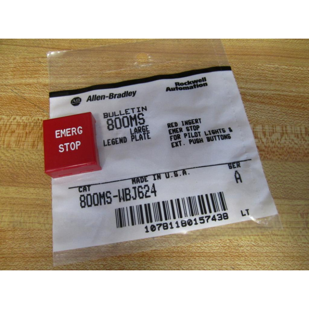 Allen Bradley 800MS-WBJ624 Lg.Legend Plate 800MSWVJ624