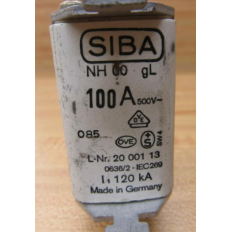 Siba 20-001-13 Fuse 100A NH 00 GL - New No Box