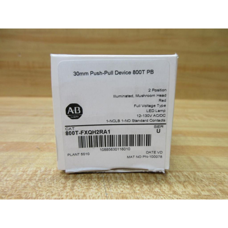 Allen Bradley 800T-FXQH2RA1 PushPull Device EMPTY BOX ONLY!! Allen Bradley 800T-FXQH2RA1 PushPull Device EMPTY BOX ONLY!!