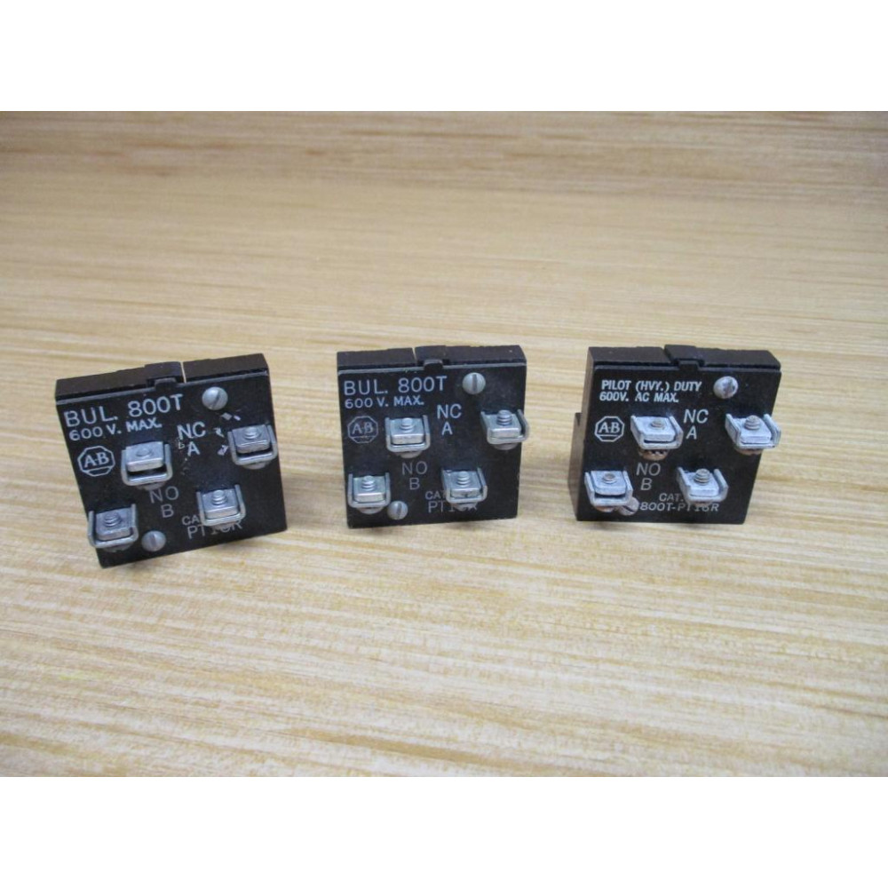 Allen Bradley 800T-PT16R Button Contact Blocks (Pack of 3) - Used