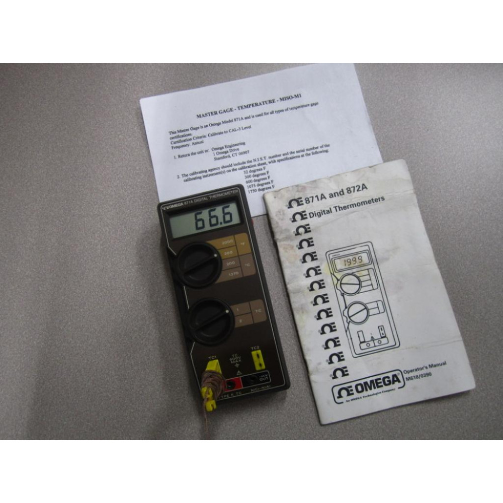 Omega 871A Digital Thermometer Tested - Used