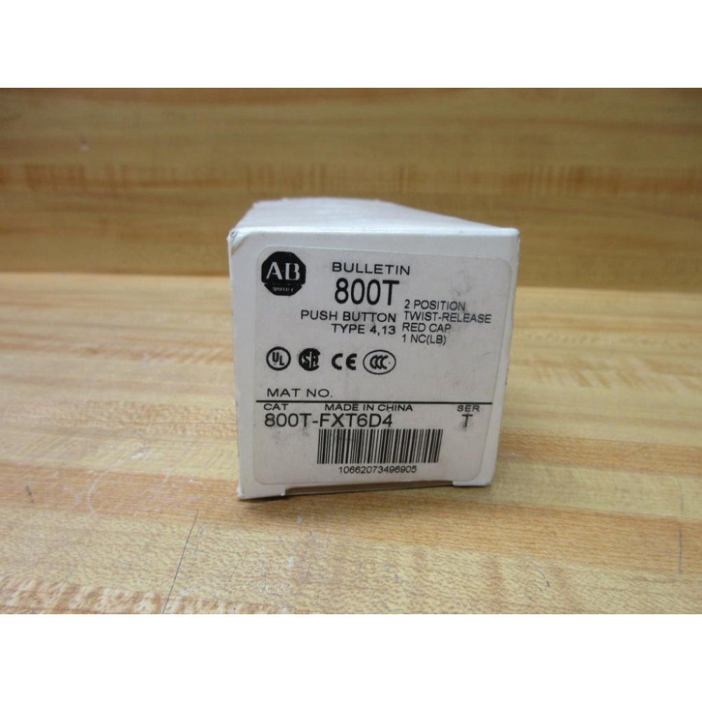 Allen Bradley 800T-FXT6D4 Push Button 800TFXT6D4 EMPTY BOX ONLY!
