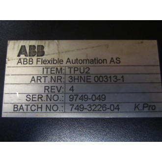 ABB 3HNE-00313-1 Pendant TPU2 Rev.4 2 Scratched Buttons - Used