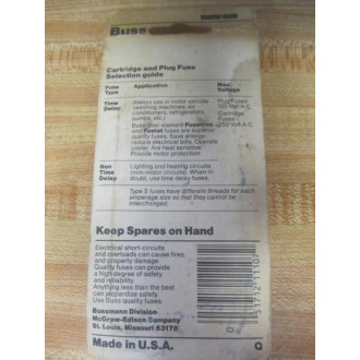 Buss NON-45 Bussmann Fuse Cross Ref 6F273 (Pack of 2)
