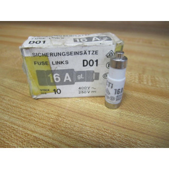 Sicherungseinsatze D01-16A Fuse Link 221100501 (Pack of 10)