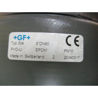 Georg Fischer 304 3" Y-Check Valve NW80 Da90 - New No Box