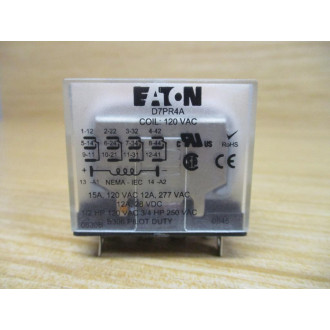 Cutler Hammer Eaton D7PR4A-120VAC Relay D7PR4A-120V AC (Pack of 2) - Used