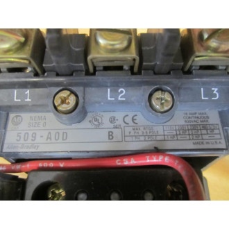 Allen Bradley 509-A0D Starter 509-AOD Ser B,W595-A, 42185-800-01, 595-A02 - New No Box