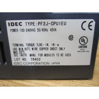 IDEC PF2J-CPU1EU FA-2J Junior Programmable Controller PF2JCPU1EU