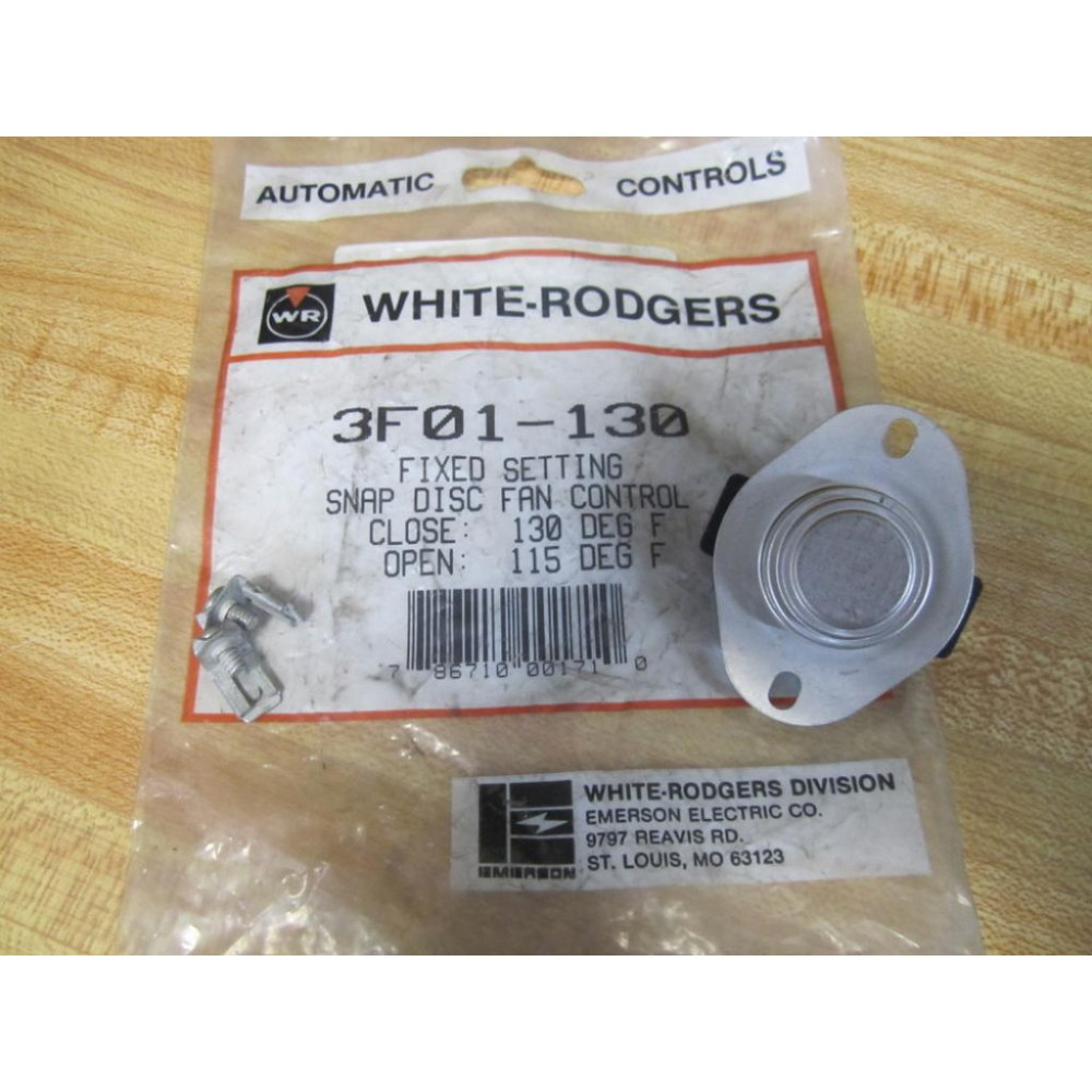 White Rodgers 3F01-130 Snap Disk Fan Control 3F01130