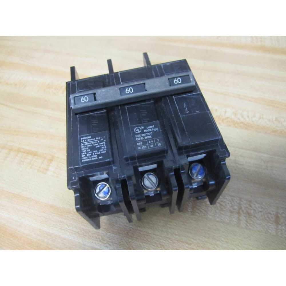 Siemens BQ3B060 ITE Circuit Breaker 60A 3P - Used