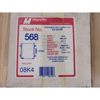 Magnetek 568 Motor HE3H218N 1075RPM