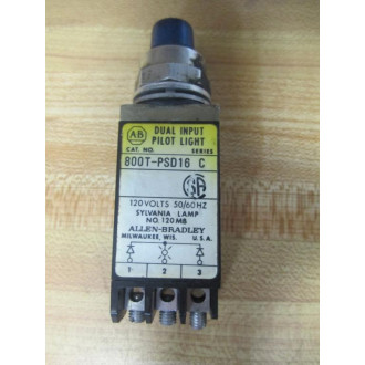 Allen Bradley 800T-PSD16B Blue Pilot Light 800TPSD16B (Pack of 2) - Used