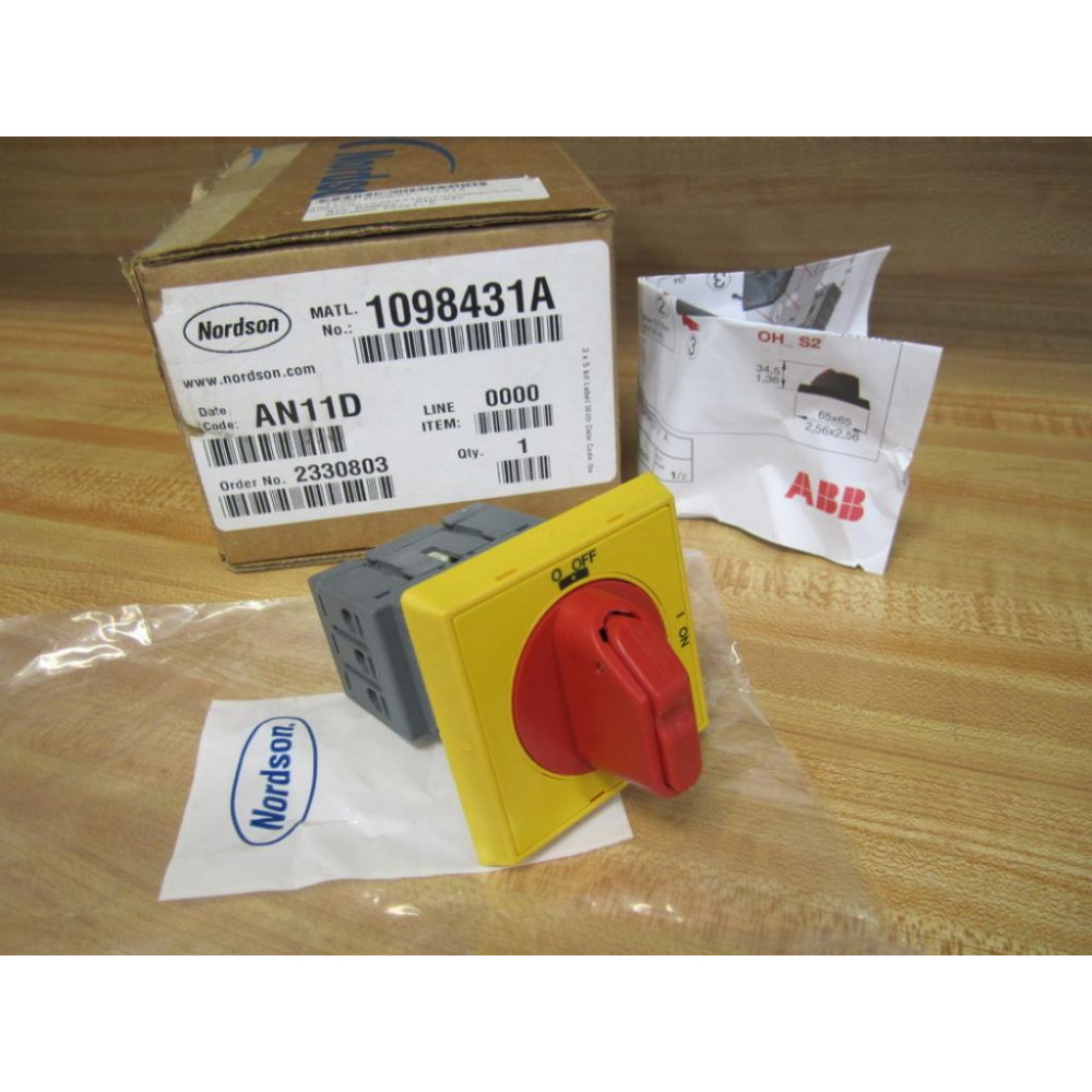 Nordson 1098431A ABB 3P Disconnect Switch OT16FT3