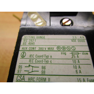 Sprecher + Schuh CT3-4.0 Thermal Overload Relay CT3124 - New No Box