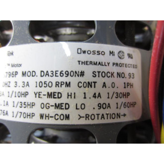 Magnetek 93 Motor DA3E690N 65796P