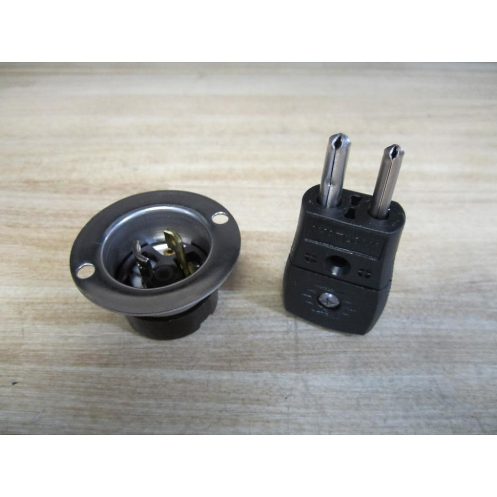 Hubbell HBL7467 Inlet Plug P-1590 2 Prong - New No Box