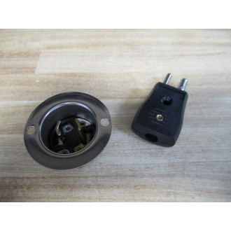 Hubbell HBL7467 Inlet Plug P-1590 2 Prong - New No Box