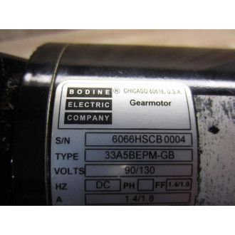 Bodine Electric 33A5BEPM-GB Gear Motor 33A5BEPMGB - Used