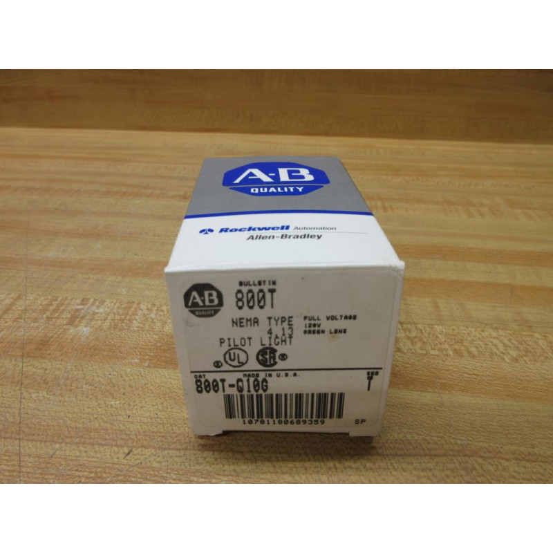 Allen Bradley 800T-Q10G Pilot Light 800TQ10G EMPTY BOX ONLY!!
