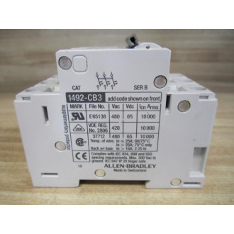 Allen Bradley 1492-CB3-G150 Circuit Breaker 1492CB3G150 - Used