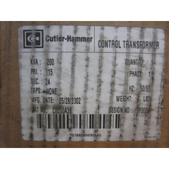 Cutler Hammer C0200A3B Eaton Transformer