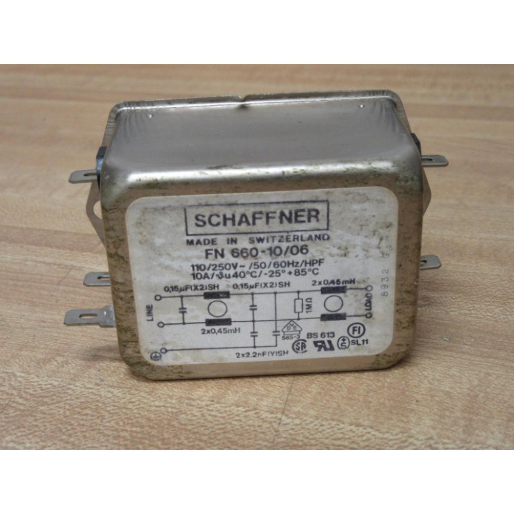 Schaffner FN-660-1006 Power Line Filter FN6601006 - Used