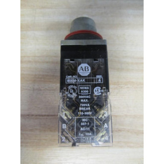 Allen Bradley 800MR-HX2B Switch 800MRHX2B WO KnobSingle ContactSeries A - Used