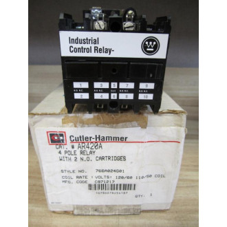 Westinghouse AR420A 4 Pole Relay W2 N.O. Cartridges