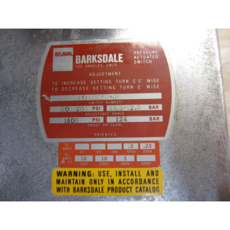 Barksdale B1T-M12SS-GE Pressure Switch B1TM12SSGE - Used