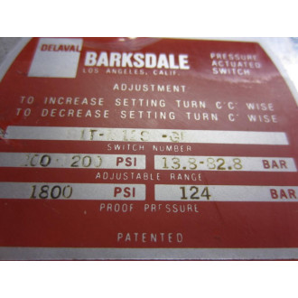 Barksdale B1T-M12SS-GE Pressure Switch B1TM12SSGE - Used
