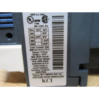 KCI W41380952032105 Contactor - Used