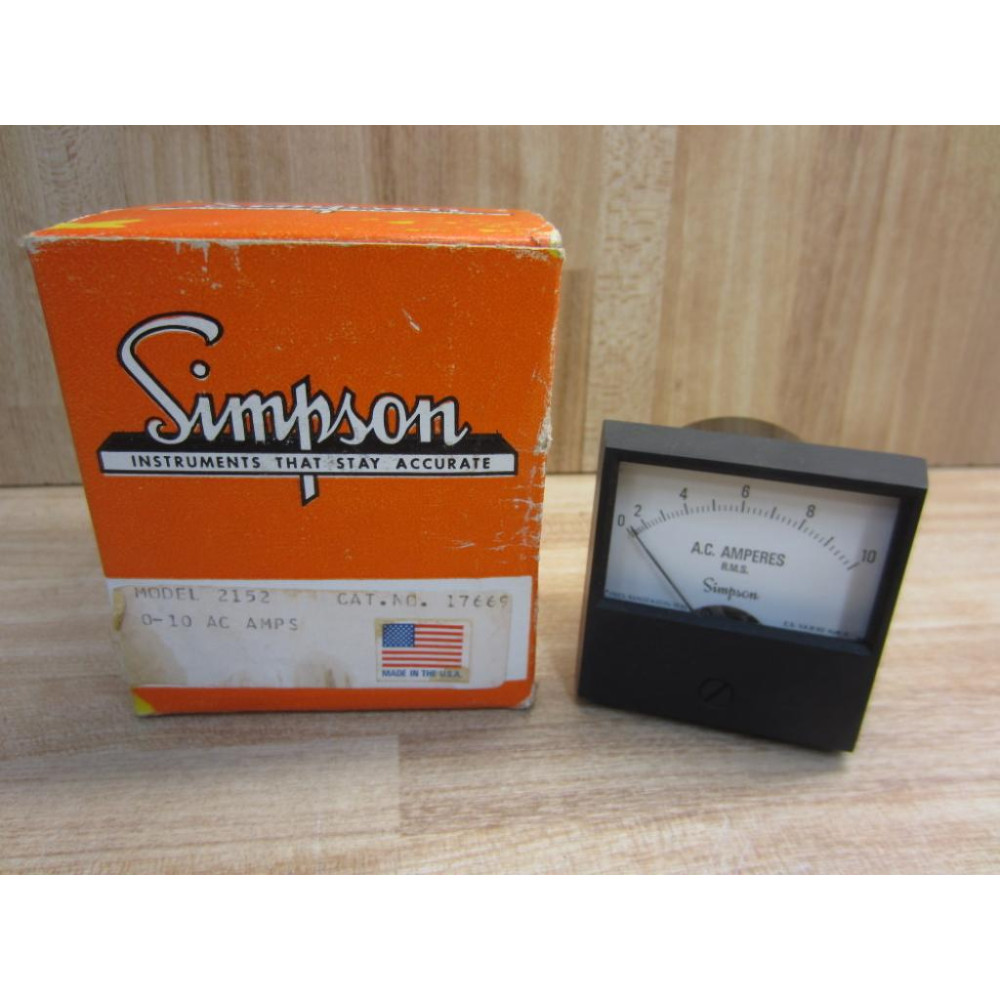 Simpson 17669 Amp Meter 0-10 AC Amps