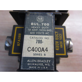 Allen Bradley 700-C400A4 Control Relay Coil 700C400A4 - Used