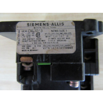 Siemens-Allis CXLF10-3 Coil CXLF103 - Used