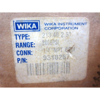 Wika 9318267 Pressure Gauge 0-2000 Psi