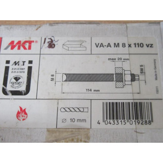 MKT VA-A M 8 X 110 VZ Anchors VAAM8X110VZ (Pack of 12)