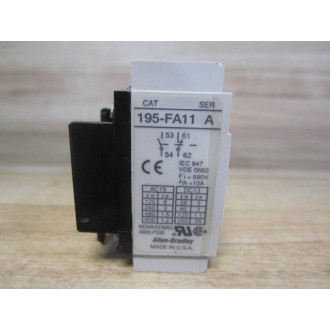 Allen Bradley 195-FA11 Auxiliary Contact 195FA11 Gray 690V (Pack of 3) - Used